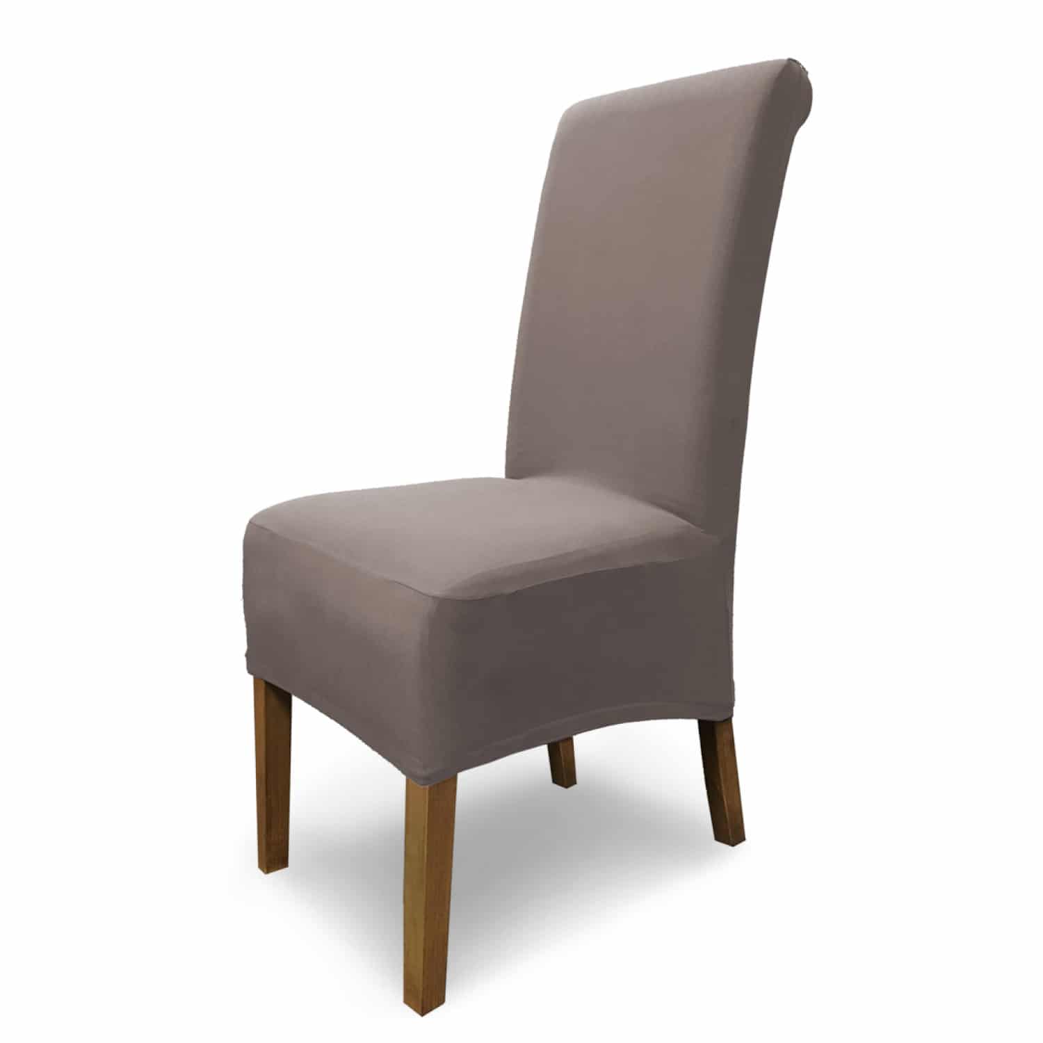 Stuhlhusse Emma Baumwolle stretch hochwertige Hussen für Stuhl mit hoher Rückenlehne und Sitzpolster