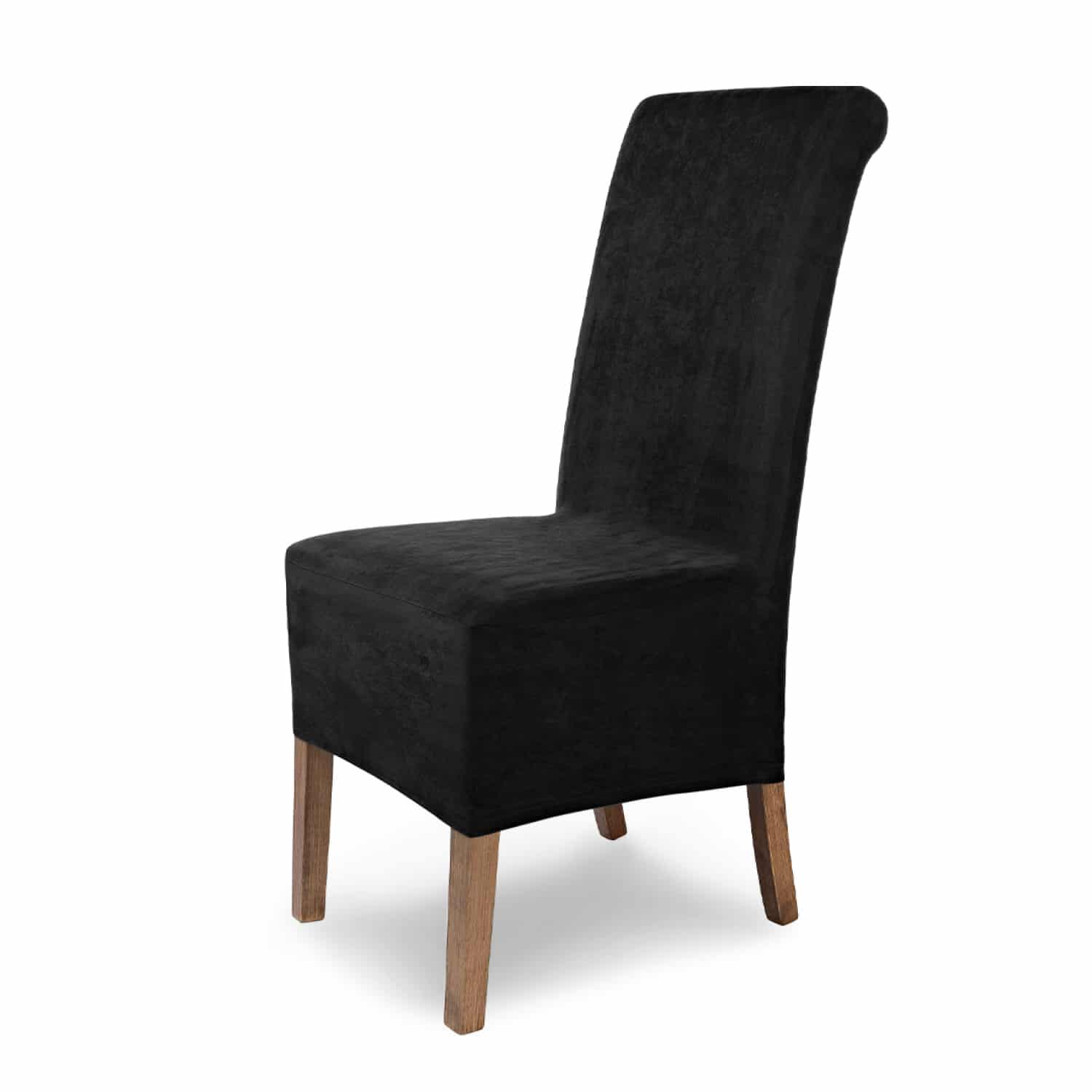 Stuhlhusse Leon Wildleder Haptik hochwertige dehnbare Überzug für Rückenlehnenhöhe bis 65 cm