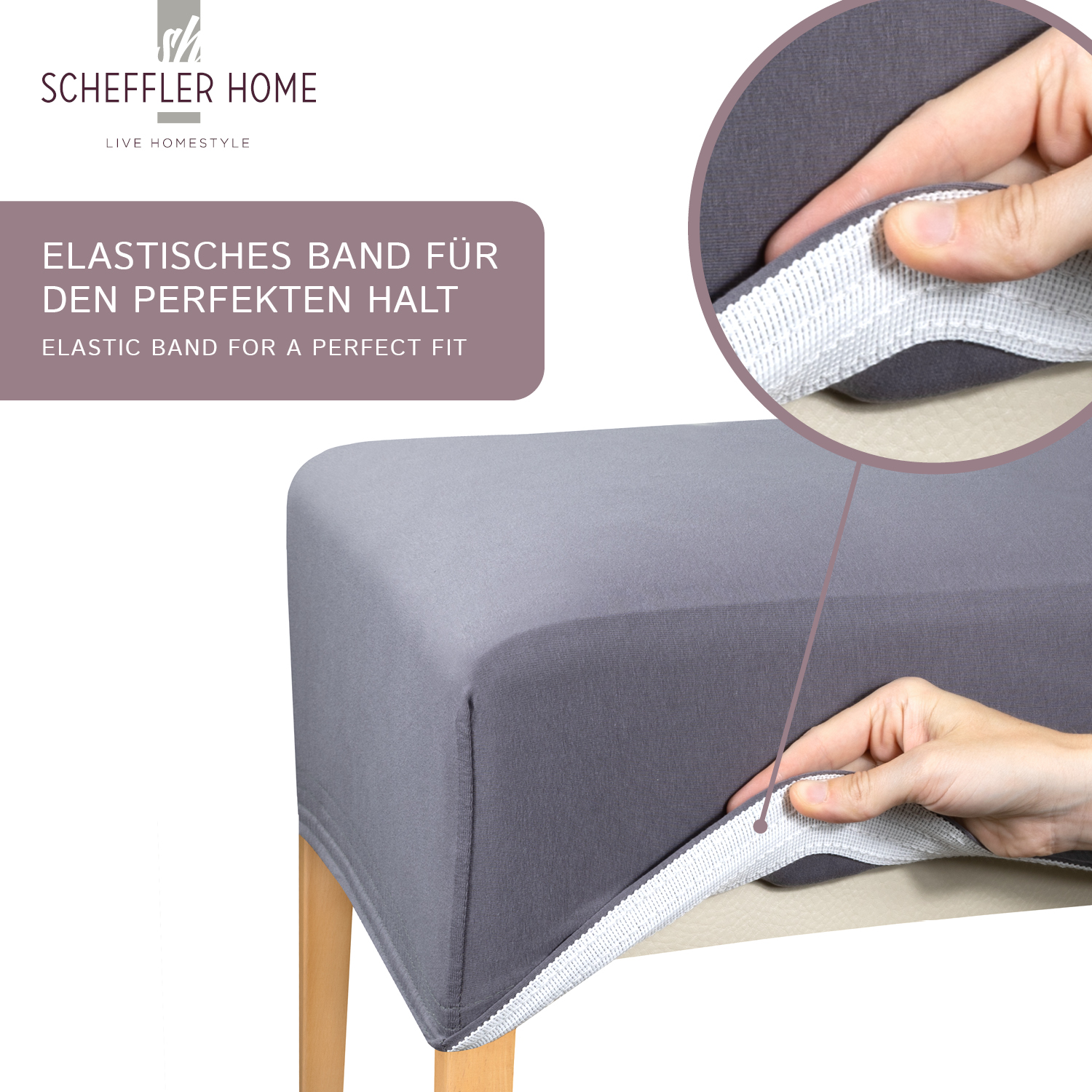 Stuhlhusse Natalie Baumwolle verschieden Farben stretch hochwertige Hussen Schwingstuhl Hohe Rückenlehne