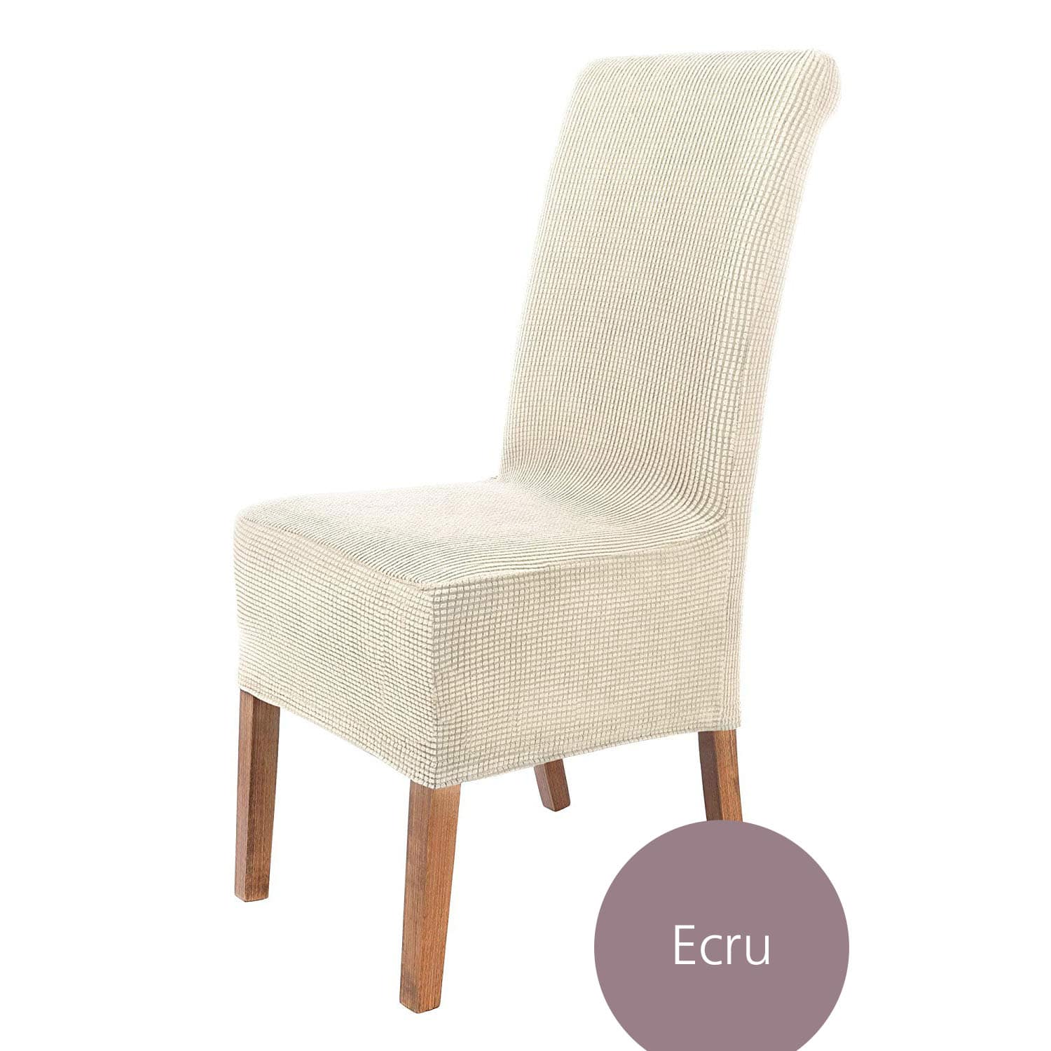 Stuhlhusse Sofia Plüsch Qualität weich und pflegeleicht, Stretch Hussen mit Gummiband für Stühle mit hoher Sitzpolsterung