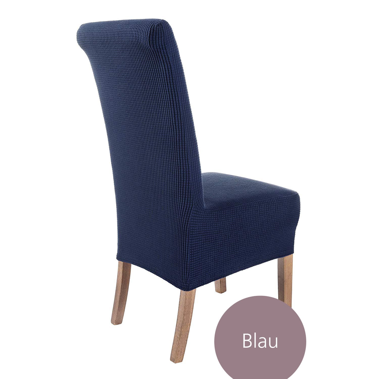 Stuhlhusse Sofia Plüsch Qualität weich und pflegeleicht, Stretch Hussen mit Gummiband für Stühle mit hoher Sitzpolsterung