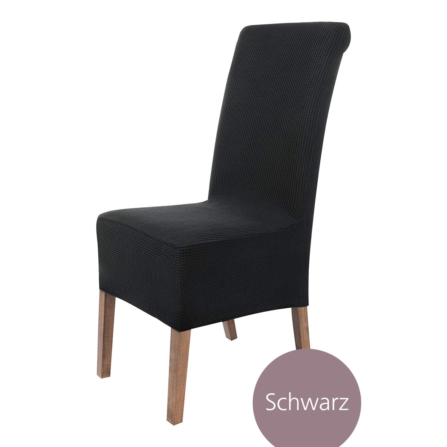 Stuhlhusse Sofia Plüsch Qualität weich und pflegeleicht, Stretch Hussen mit Gummiband für Stühle mit hoher Sitzpolsterung