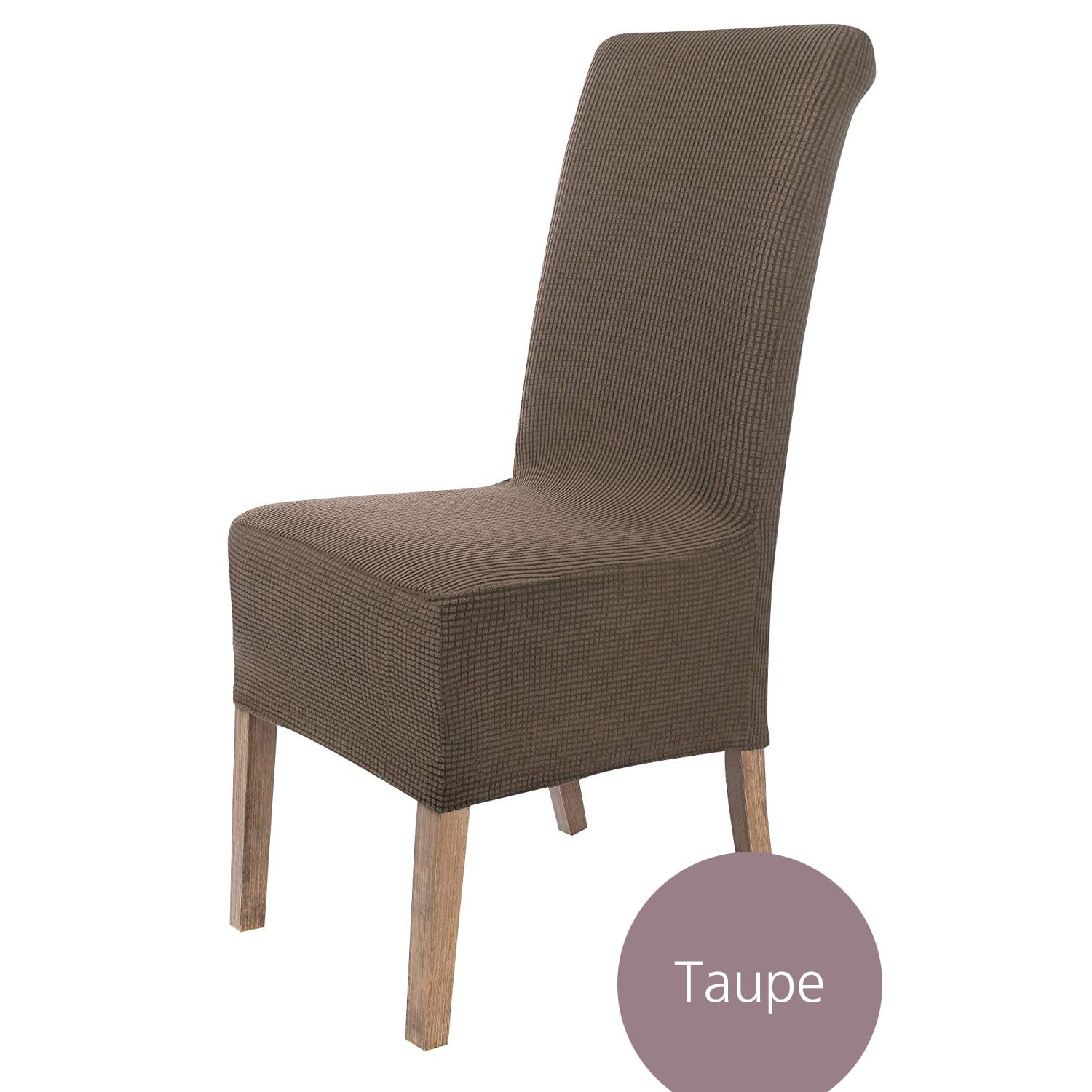 Stuhlhusse Sofia Plüsch Qualität weich und pflegeleicht, Stretch Hussen mit Gummiband für Stühle mit hoher Sitzpolsterung