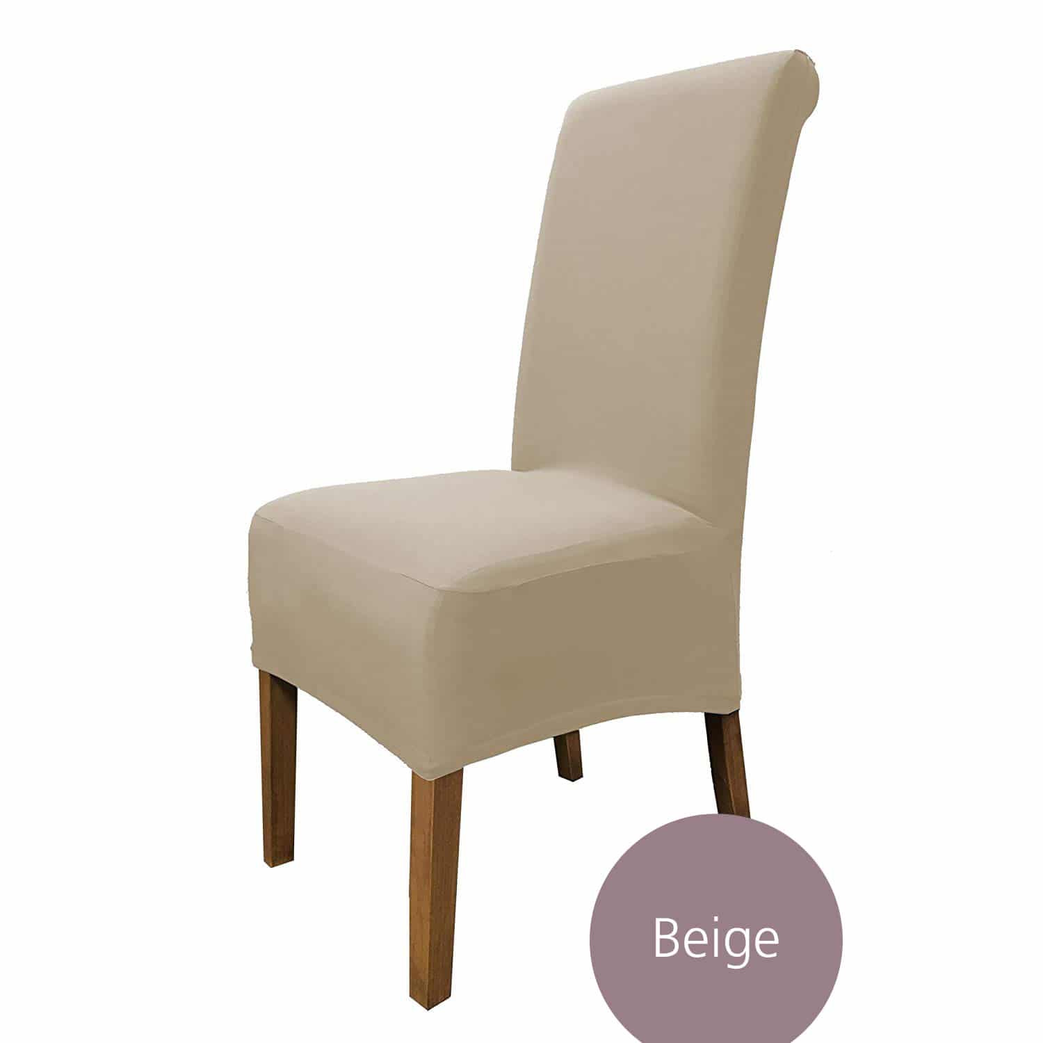 Stuhlhusse Emma Baumwolle stretch hochwertige Hussen für Stuhl mit hoher Rückenlehne und Sitzpolster