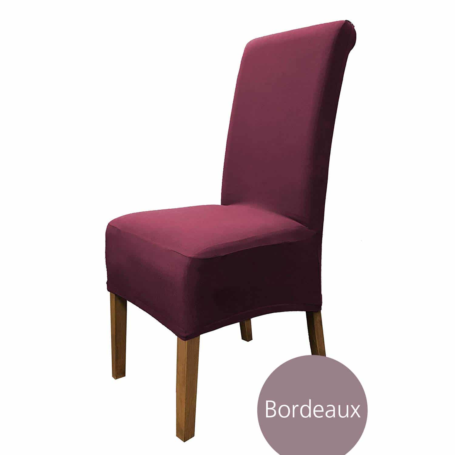 Stuhlhusse Emma Baumwolle stretch hochwertige Hussen für Stuhl mit hoher Rückenlehne und Sitzpolster