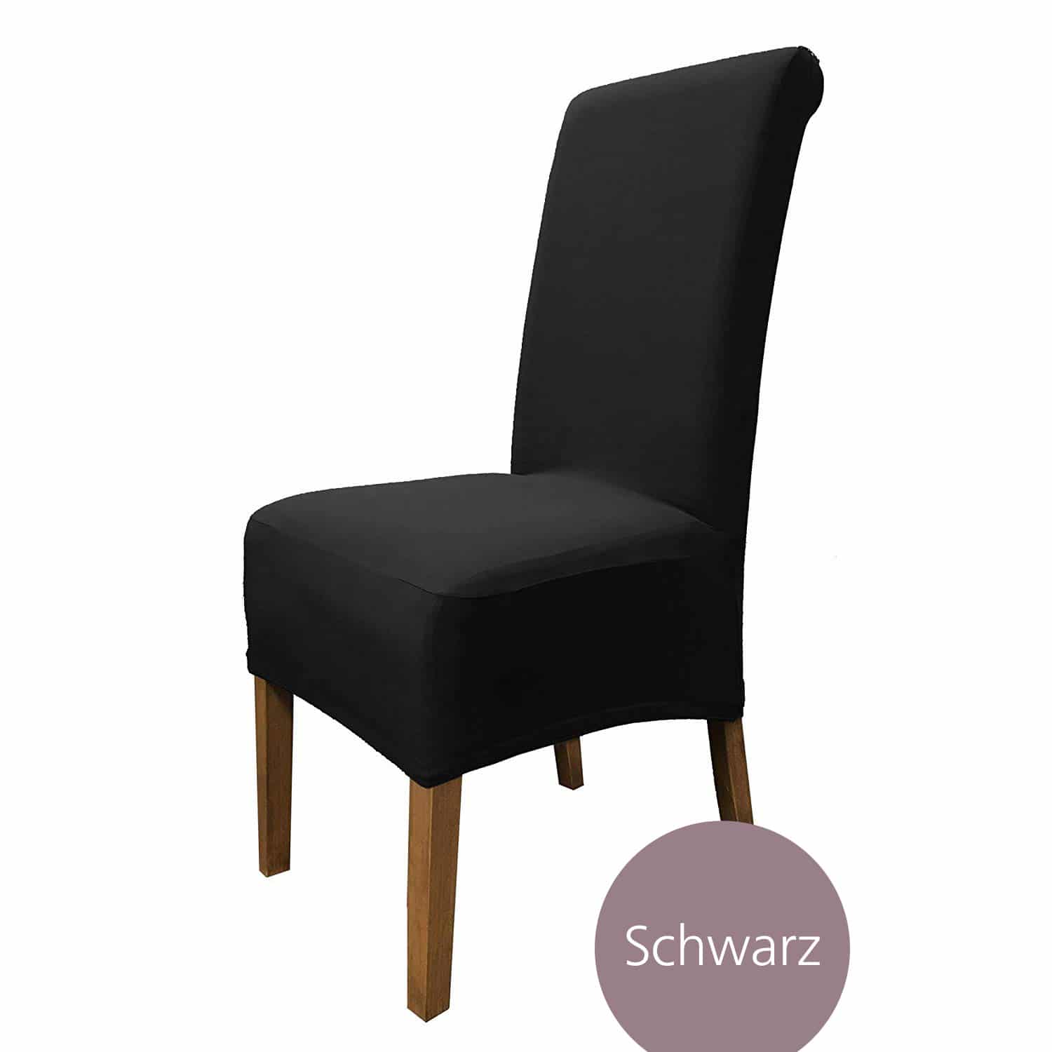 Stuhlhusse Emma Baumwolle stretch hochwertige Hussen für Stuhl mit hoher Rückenlehne und Sitzpolster