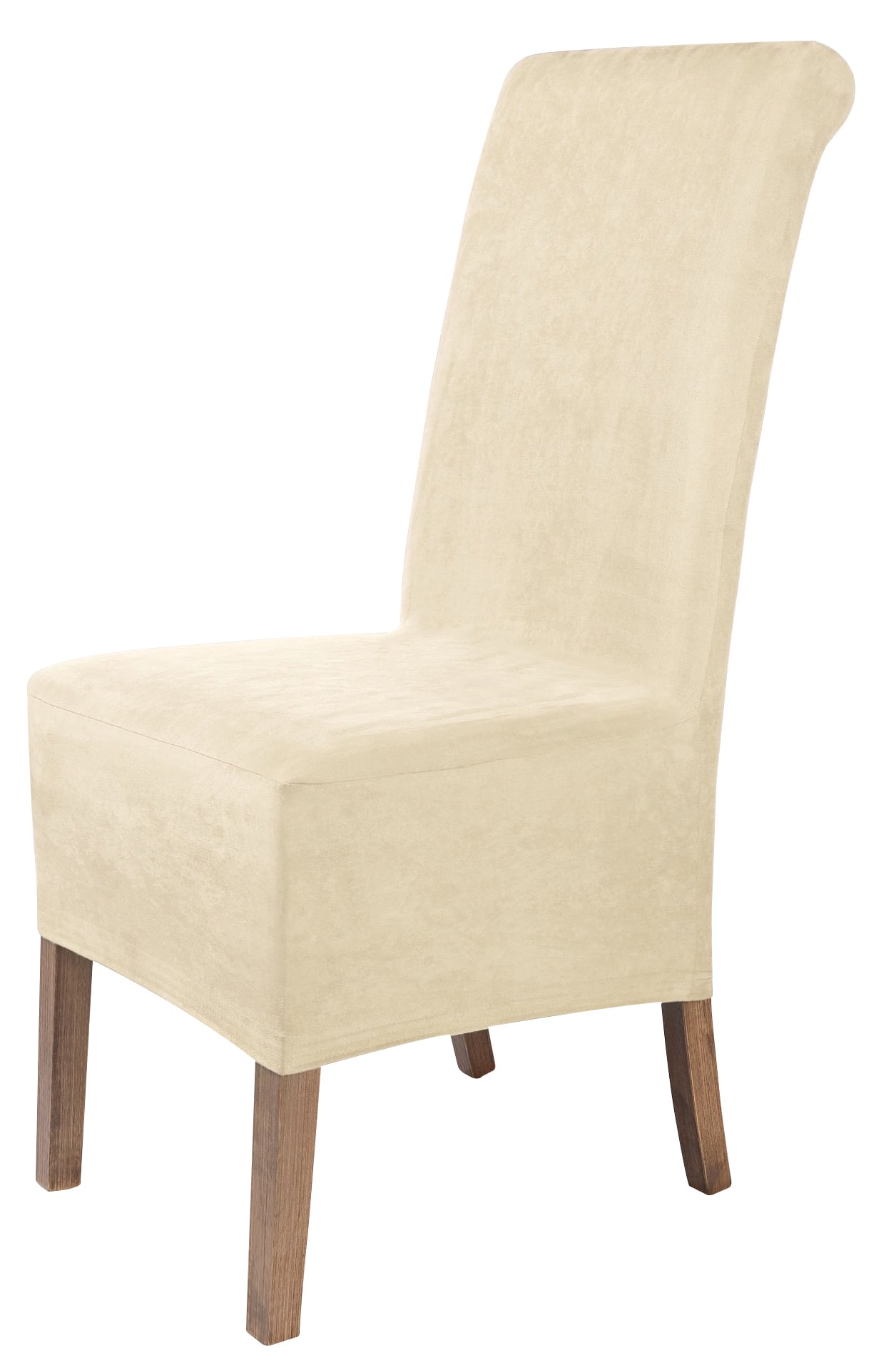 Stuhlhusse Leon Wildleder Haptik hochwertige dehnbare Überzug für Rückenlehnenhöhe bis 65 cm