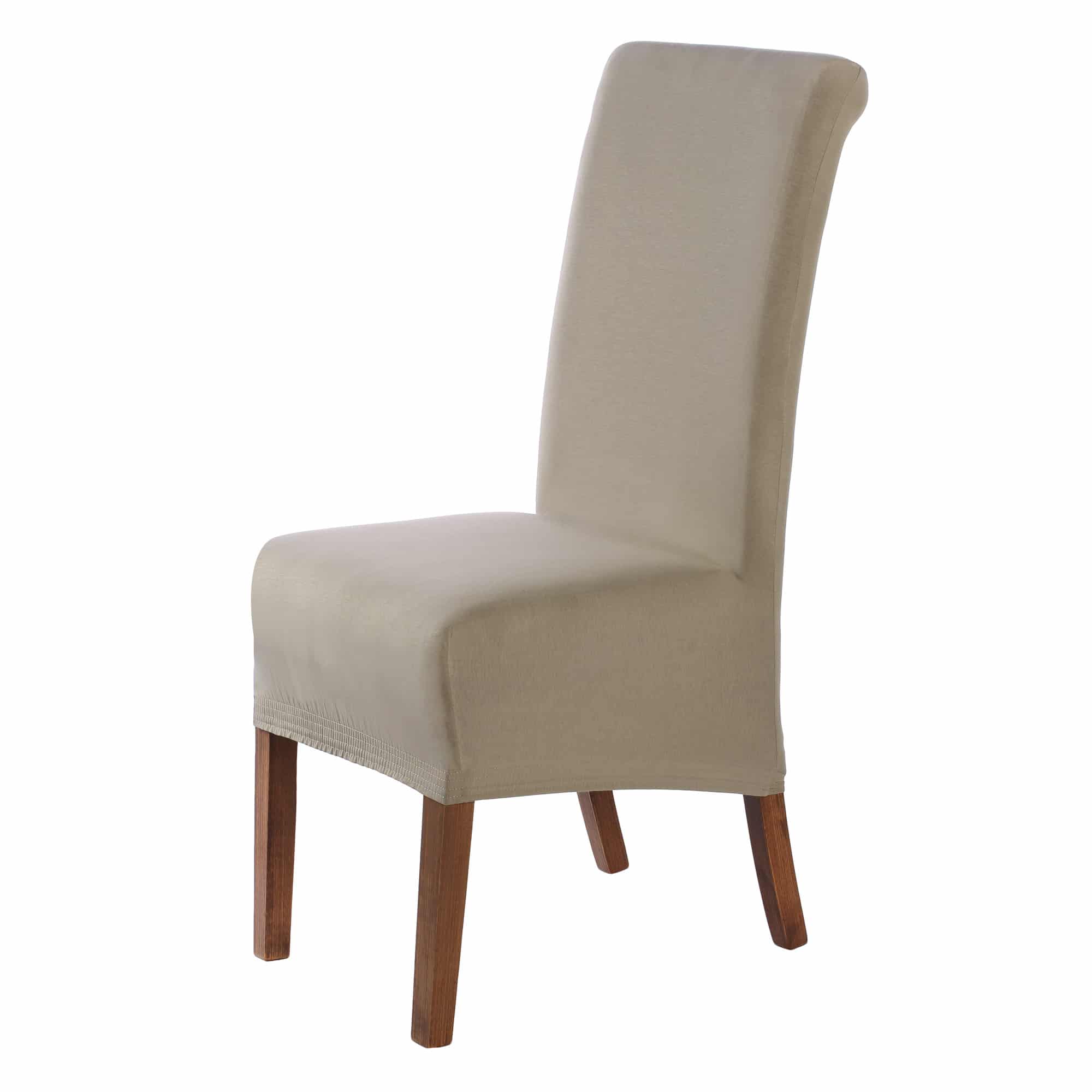 Stuhlhusse Emma Baumwolle stretch hochwertige Hussen für Stuhl mit hoher Rückenlehne und Sitzpolster