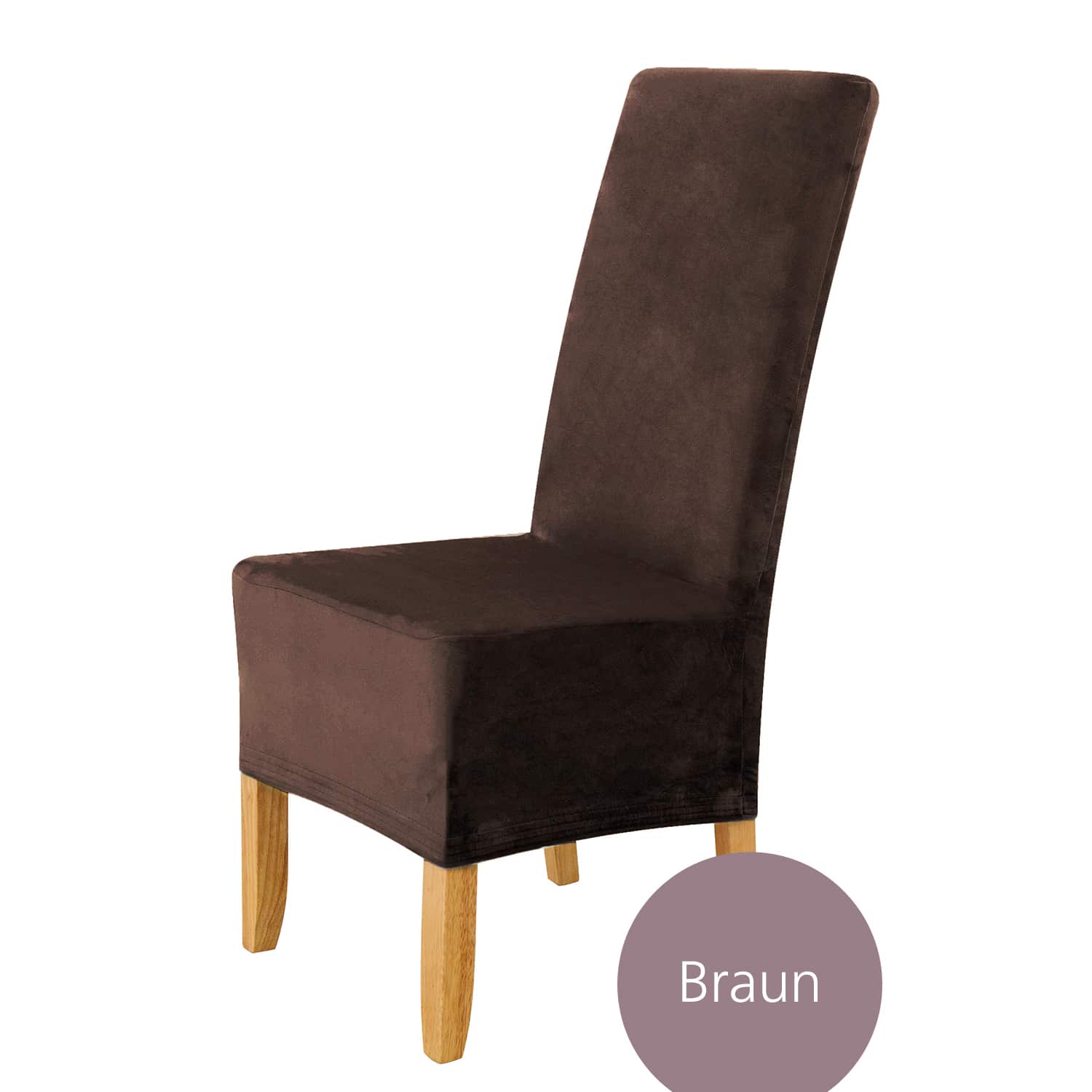 Stuhlhusse Puma Velvet Premium Samt Velour lang extra Groß mit hoher Lehne 70cm