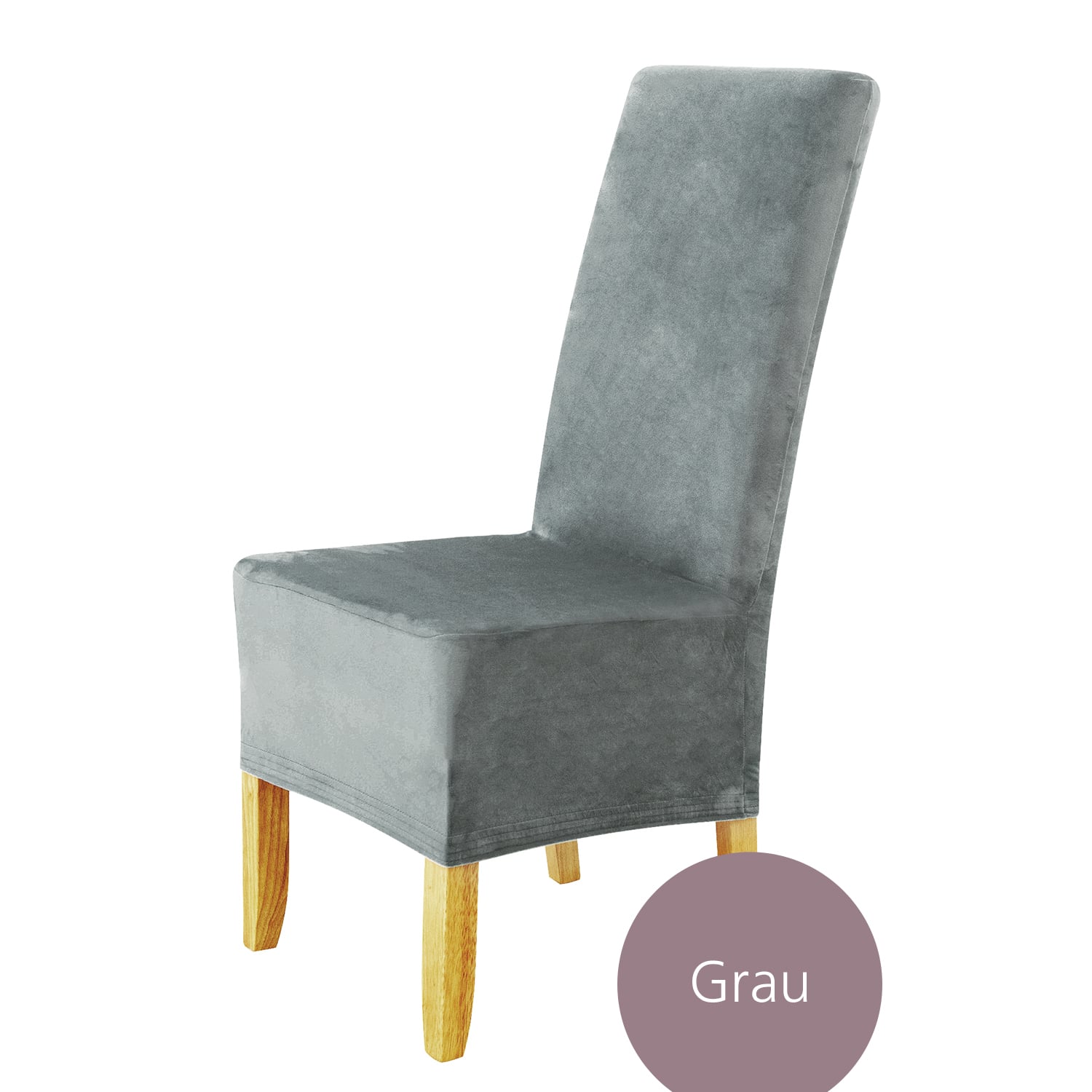 Stuhlhusse Puma Velvet Premium Samt Velour lang extra Groß mit hoher Lehne 70cm