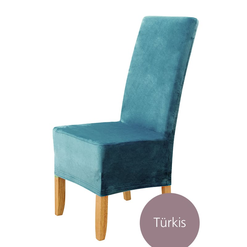 Stuhlhusse Puma Velvet Premium Samt Velour lang extra Groß mit hoher Lehne 70cm