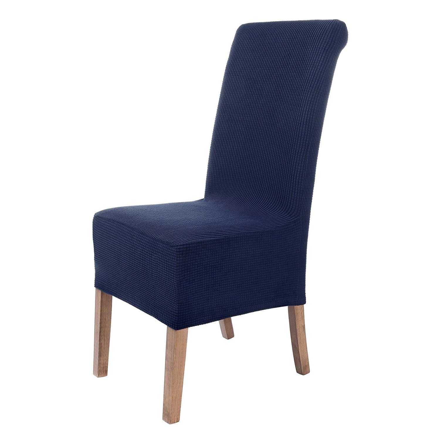 Stuhlhusse Sofia Plüsch Qualität weich und pflegeleicht, Stretch Hussen mit Gummiband für Stühle mit hoher Sitzpolsterung