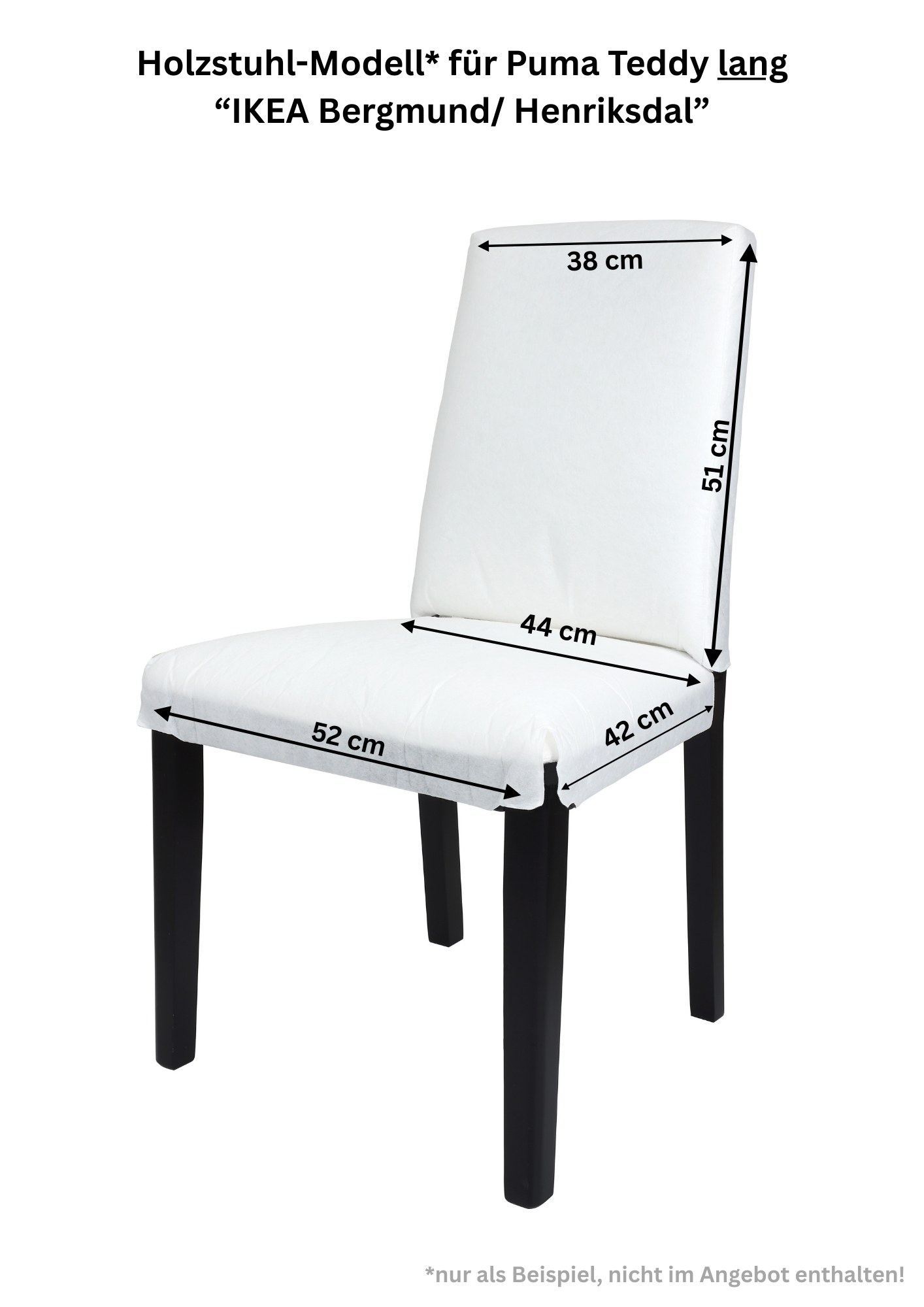 Stuhlhusse Puma Teddy kurz & lang weicher Stuhlbezug mit Lammfelloptik elastisch, maschinenwaschbar, rutschfest